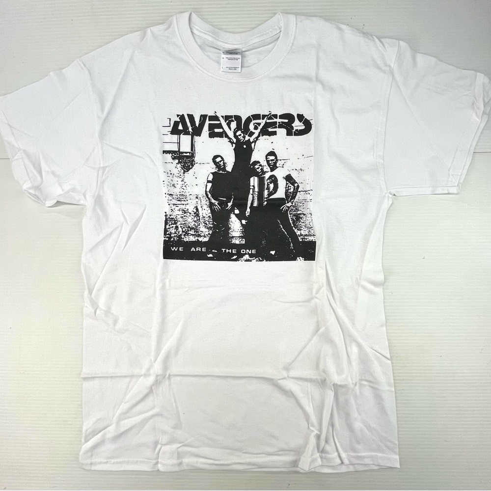 Avengers White Graphic T-Shirt Punk Rock LG New